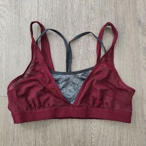 Aerie Burgundy and Gray Sports Bra